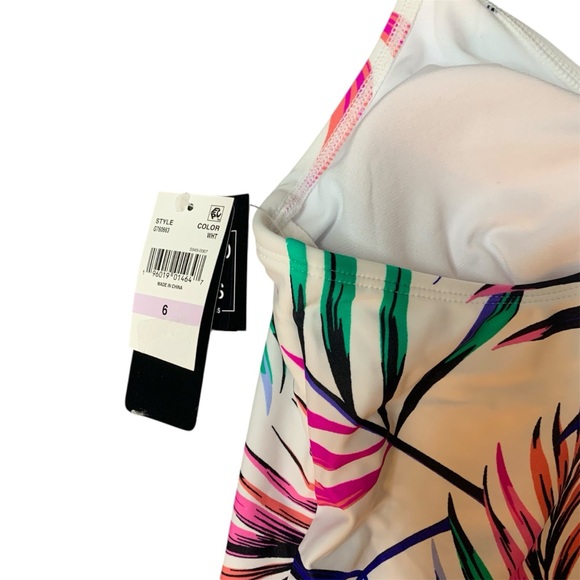 Island Escape Women's T-Back Underwire Tankini Top, 6, White - Picture 5 of 7